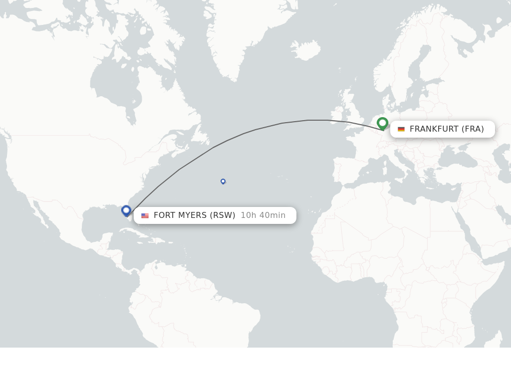 Direct (nonstop) flights from Frankfurt to Fort Myers schedules