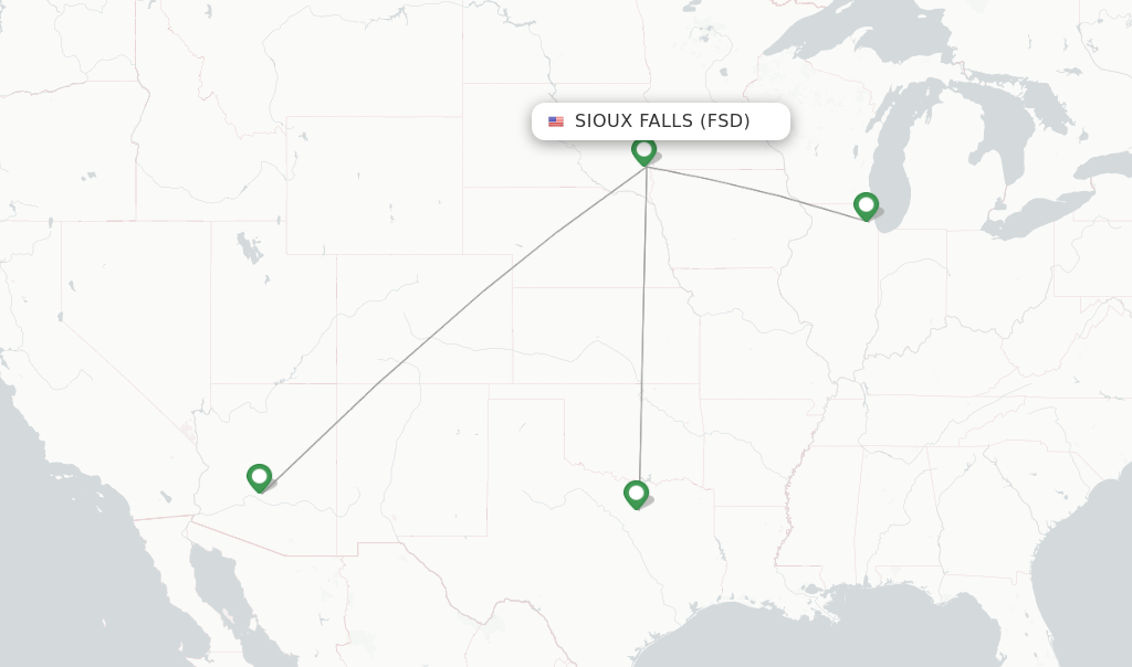 American Airlines flights from Sioux Falls, FSD