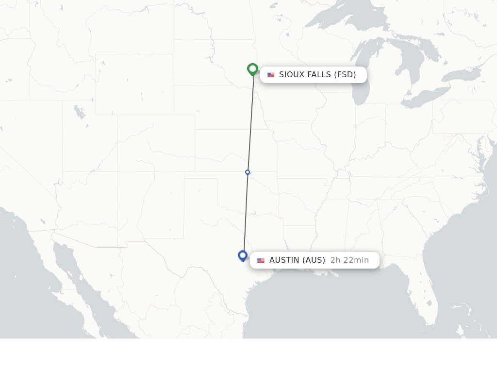 Direct (nonstop) flights from Sioux Falls to Austin schedules