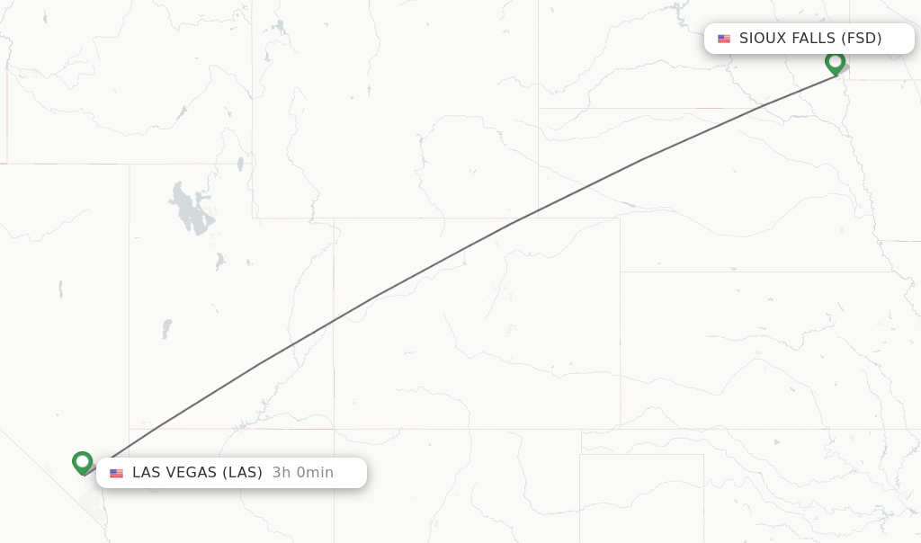 Direct (nonstop) flights from Sioux Falls to Las Vegas schedules