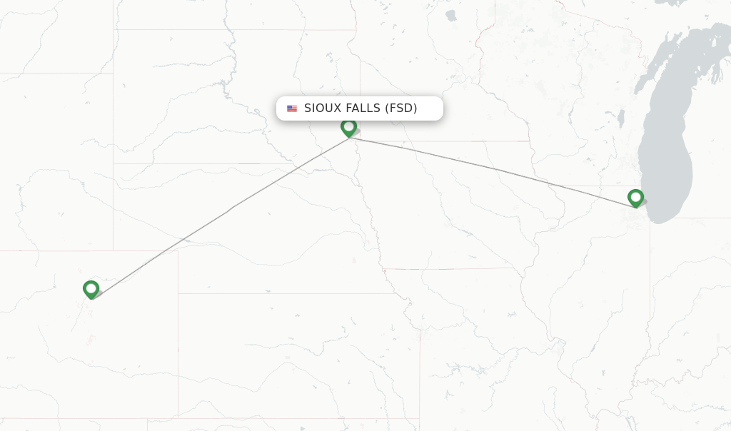 United flights from Sioux Falls, FSD