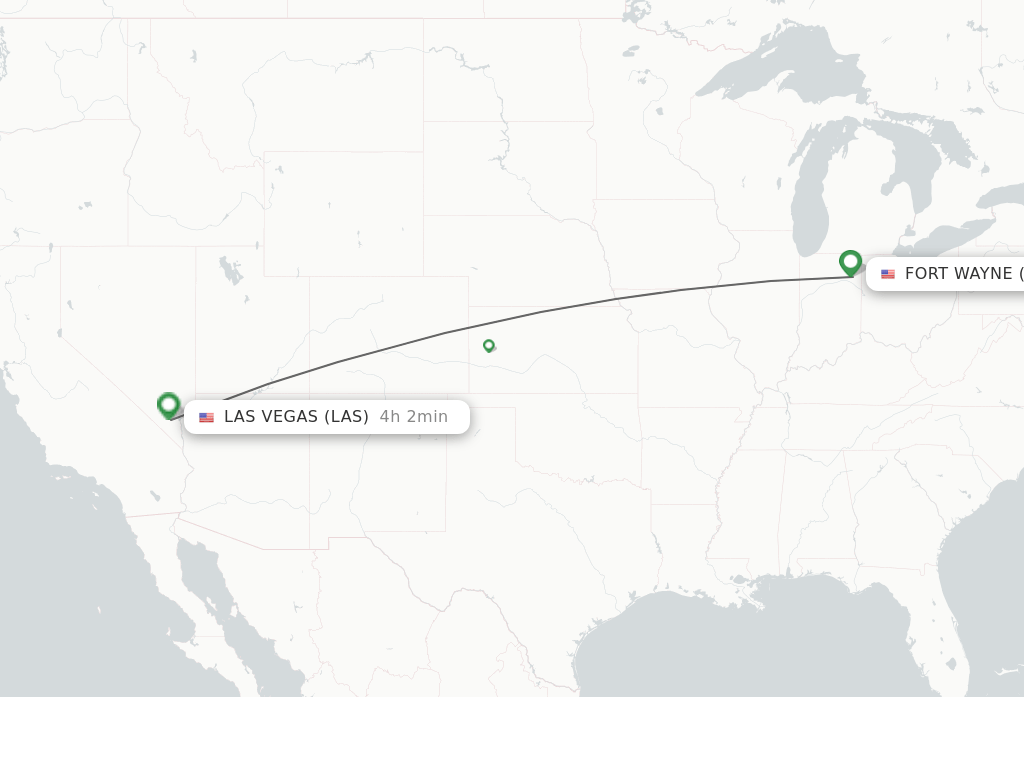 Direct (nonstop) flights from Fort Wayne to Las Vegas schedules