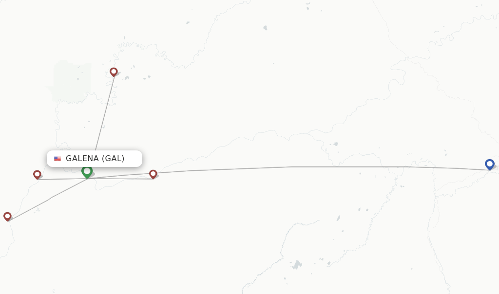 Direct (nonstop) flights from Galena to Fairbanks schedules