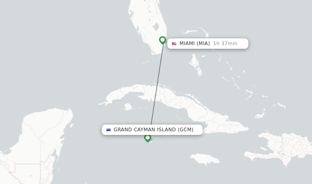 Direct (nonstop) flights from Grand Cayman Island to Miami schedules
