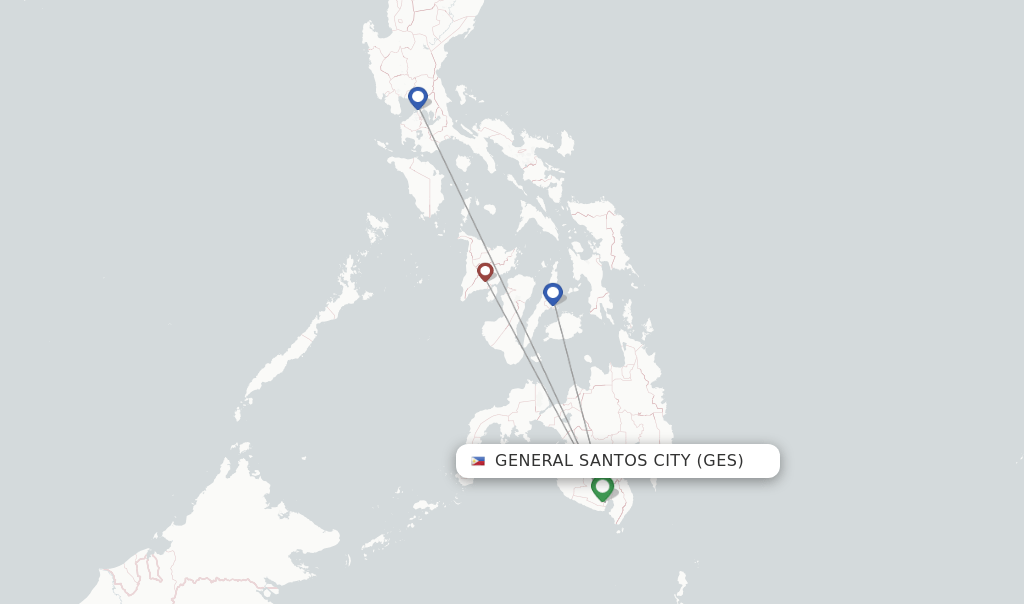Philippine Airlines flights from General Santos City, GES