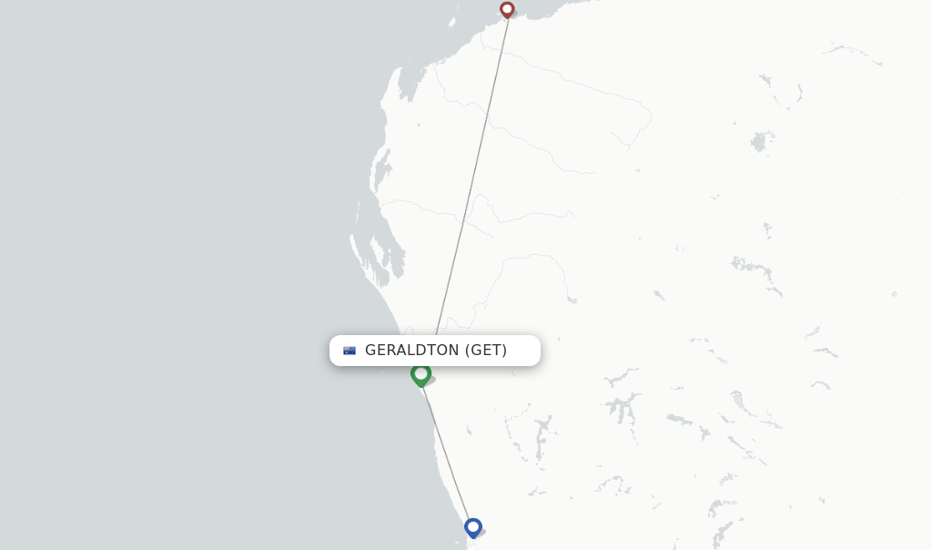 Direct (nonstop) flights from Geraldton to Karratha schedules