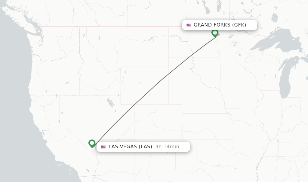Direct (nonstop) flights from Grand Forks to Las Vegas schedules