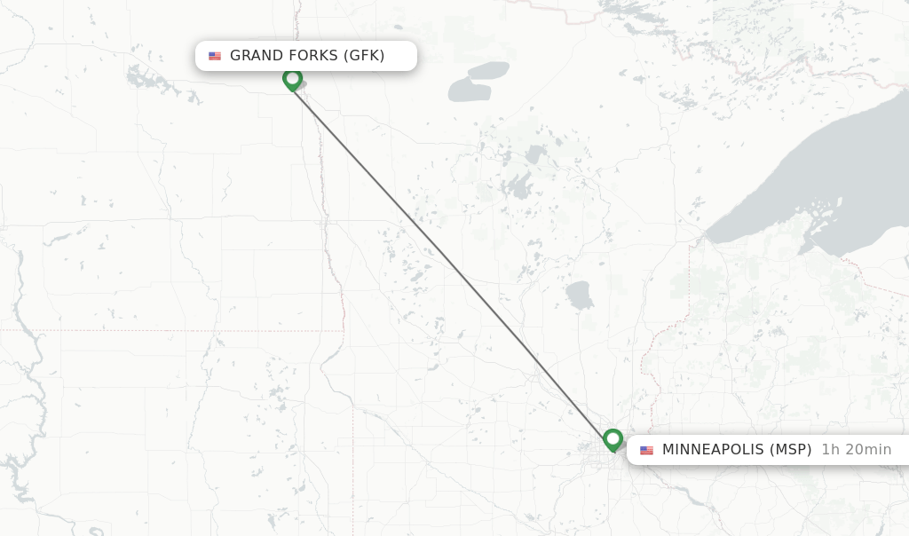 Direct (nonstop) flights from Grand Forks to Minneapolis schedules