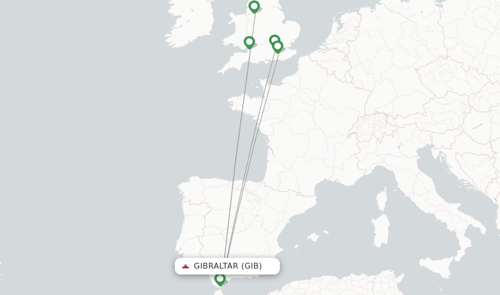 Direct (nonstop) flights from Gibraltar to London schedules