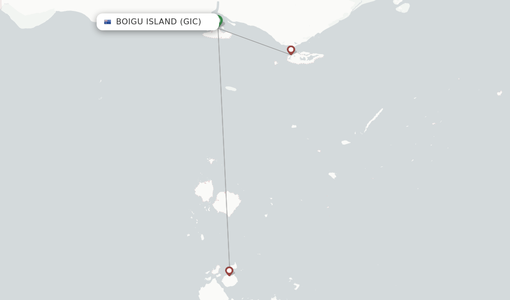Direct (nonstop) flights from Boigu Island Airport (GIC)