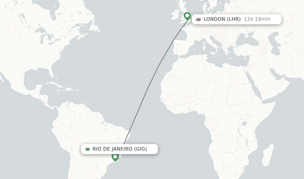 Direct (nonstop) flights from Rio De Janeiro to London schedules