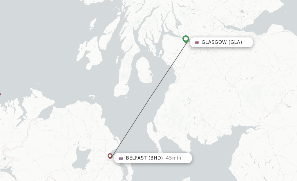 Direct (nonstop) flights from Glasgow to Belfast schedules