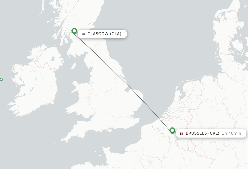 Direct (nonstop) flights from Glasgow to Brussels schedules