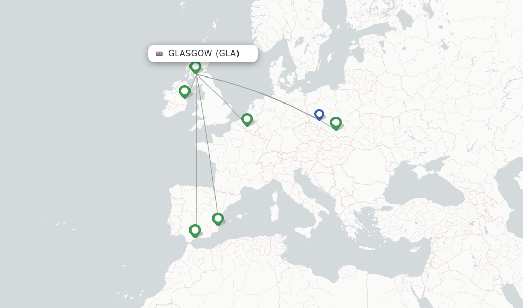 Ryanair flights from Glasgow, GLA