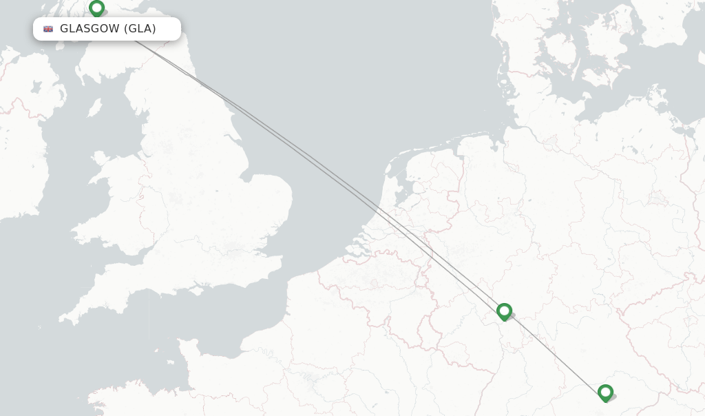 Lufthansa flights from Glasgow, GLA