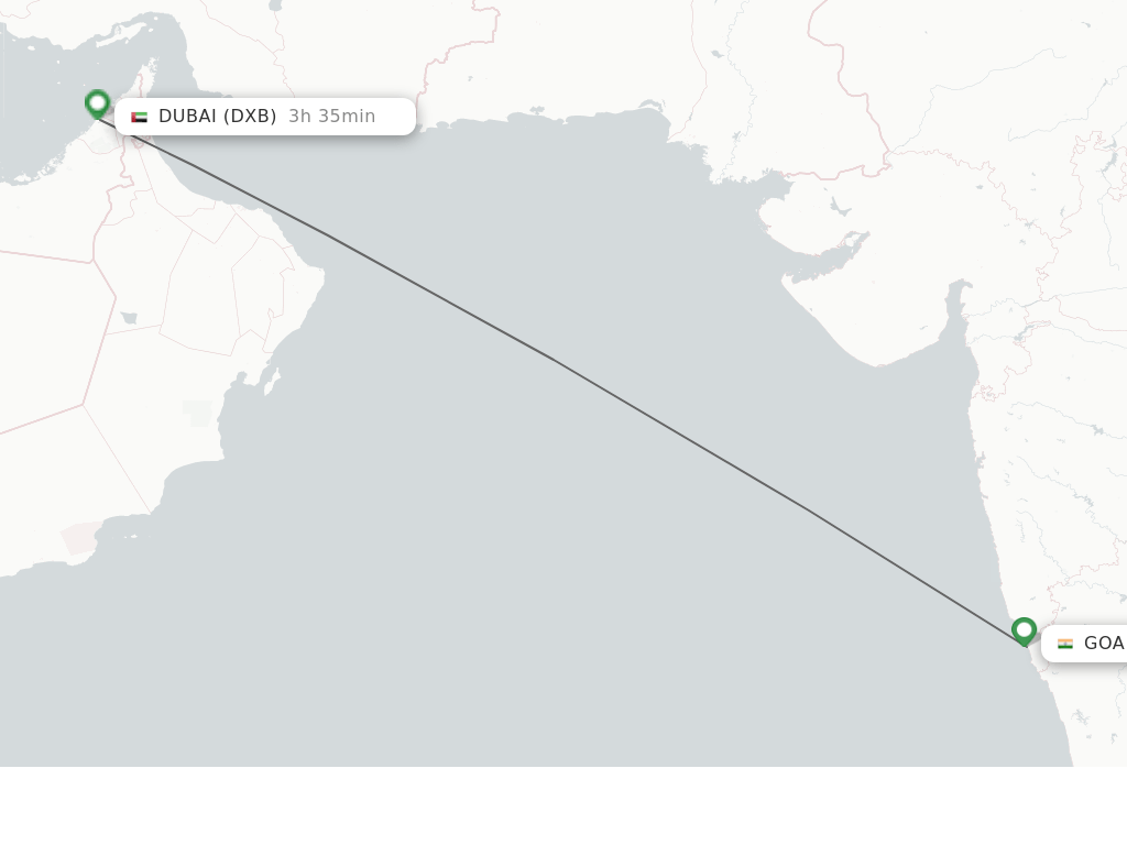 Direct (nonstop) flights from Goa to Dubai schedules