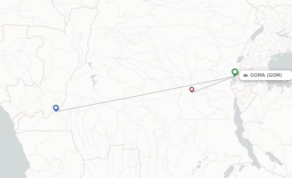 Congo Airways flights from Goma, GOM