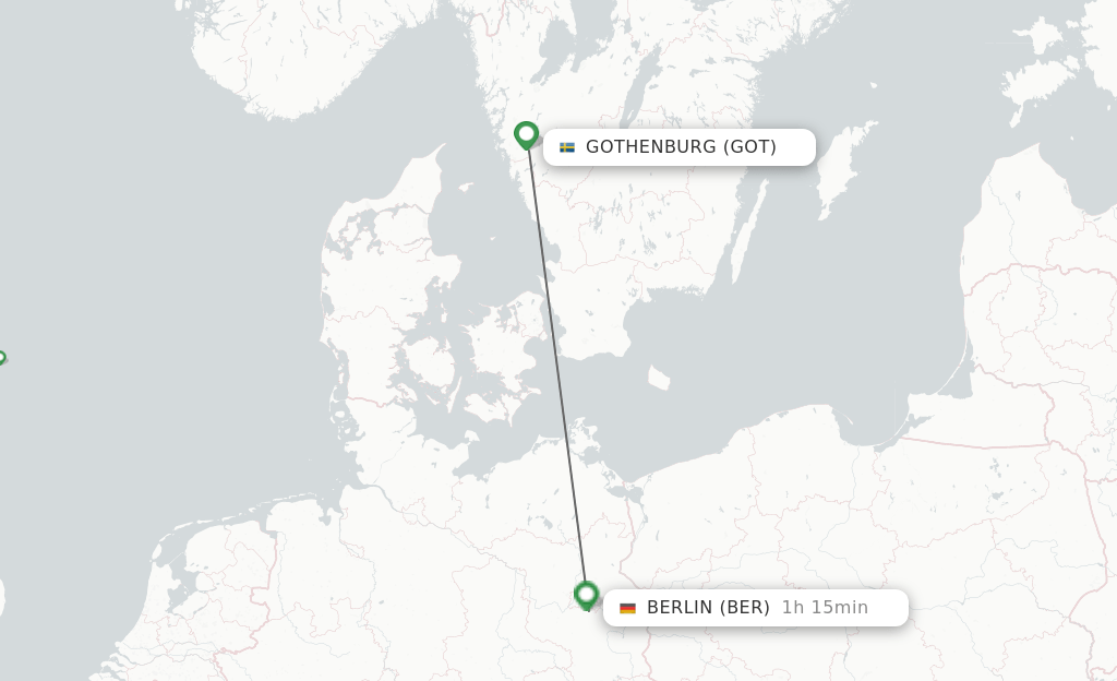 Direct (nonstop) flights from Gothenburg to Berlin schedules
