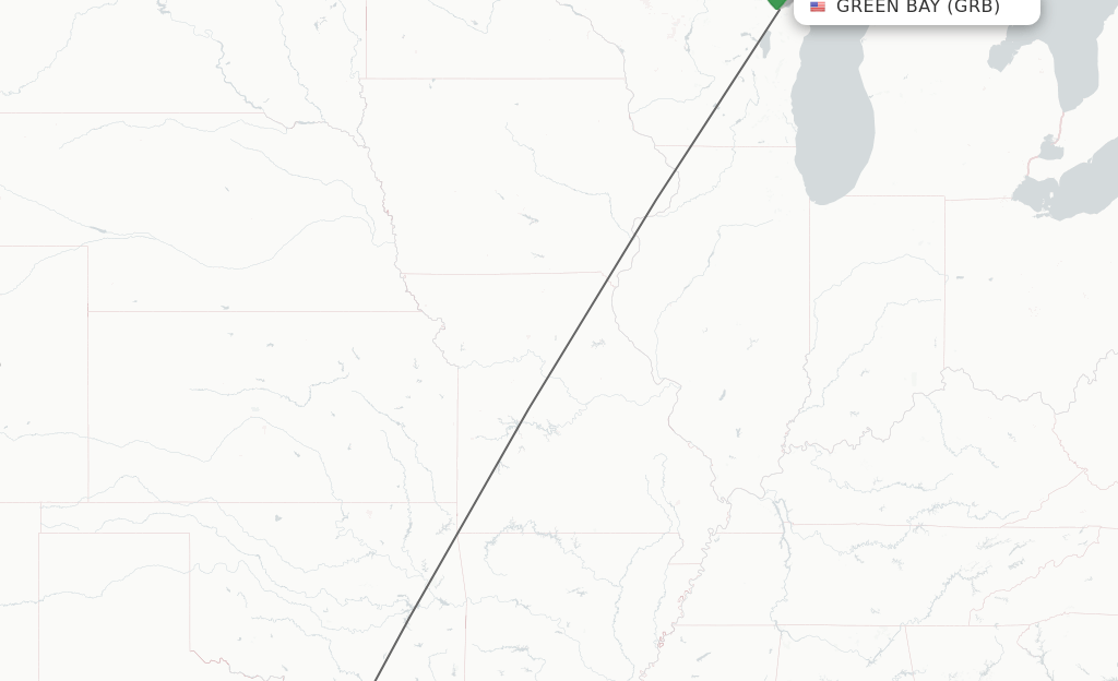 Direct (nonstop) flights from Green Bay to Dallas schedules