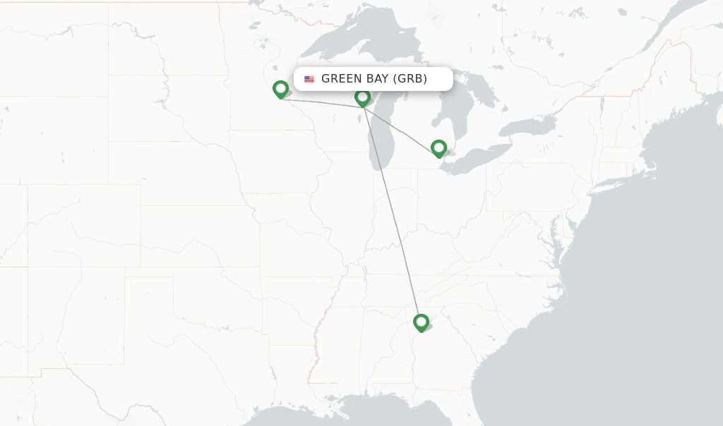 Delta flights from Green Bay, GRB