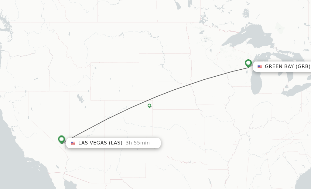 Direct (nonstop) flights from Green Bay to Las Vegas schedules