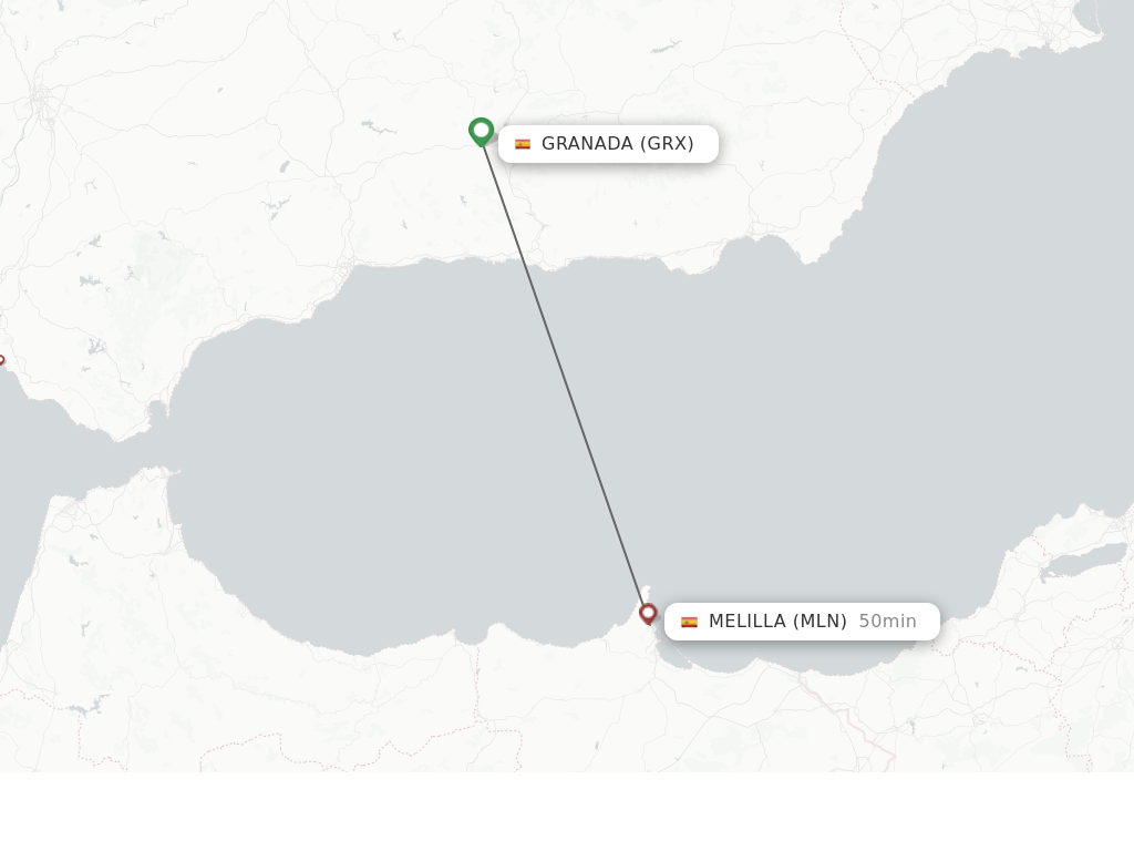 Direct (nonstop) flights from Granada to Melilla schedules