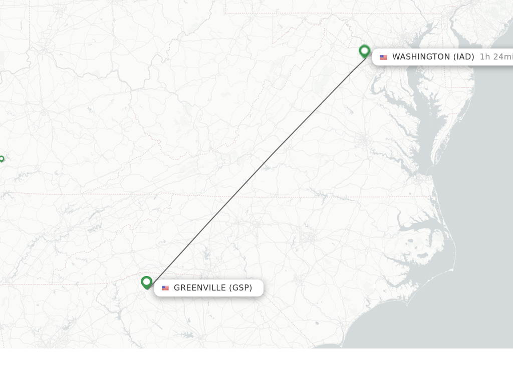 Direct (nonstop) flights from Greenville to Dulles schedules