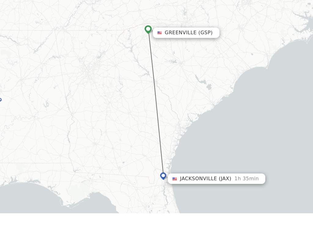 Direct (nonstop) flights from Greenville to Jacksonville schedules