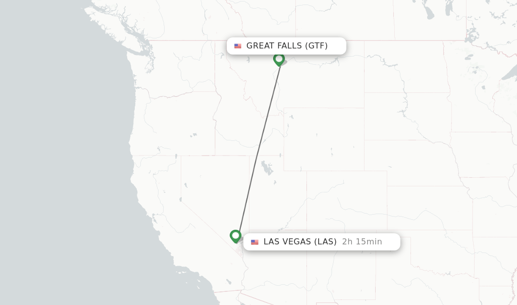 Direct (nonstop) flights from Great Falls to Las Vegas schedules