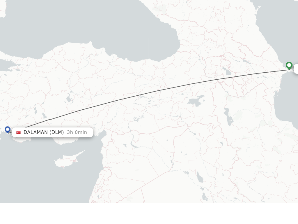 Direct (nonstop) flights from Baku to Dalaman schedules