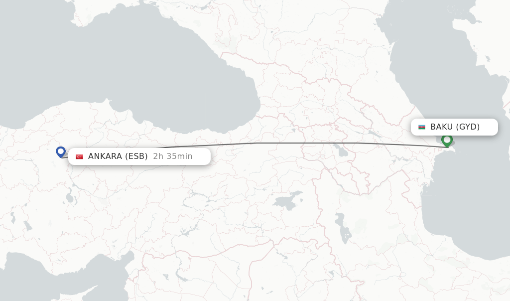 Direct (nonstop) flights from Baku to Ankara schedules