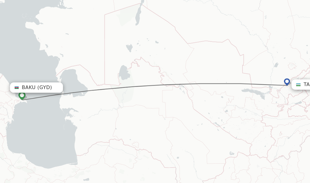 Direct (nonstop) flights from Baku to Tashkent schedules
