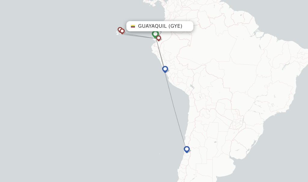 LATAM Airlines flights from Guayaquil, GYE