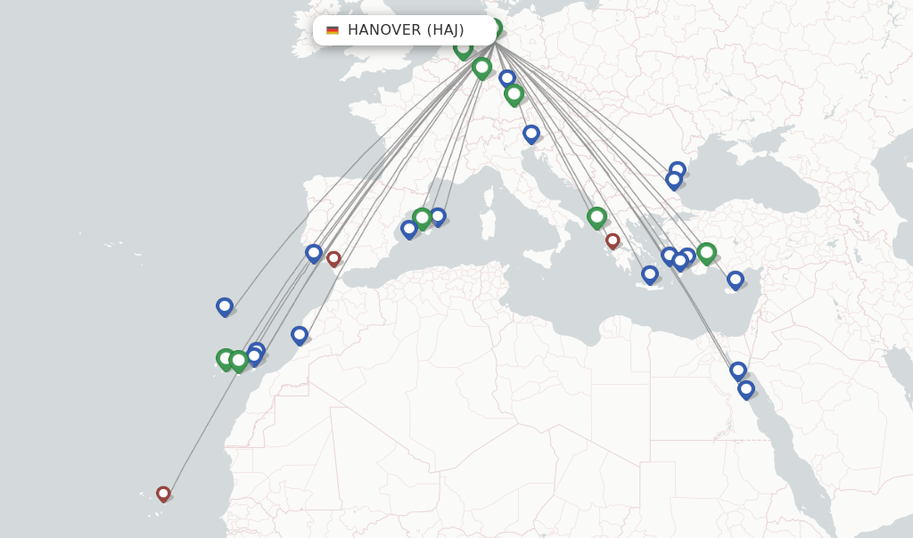 TUIfly flights from Hanover, HAJ