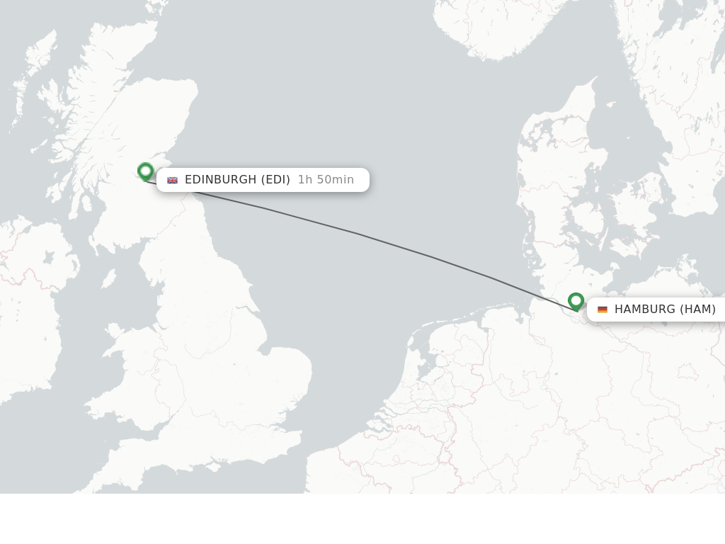 Direct (nonstop) flights from Hamburg to Edinburgh schedules