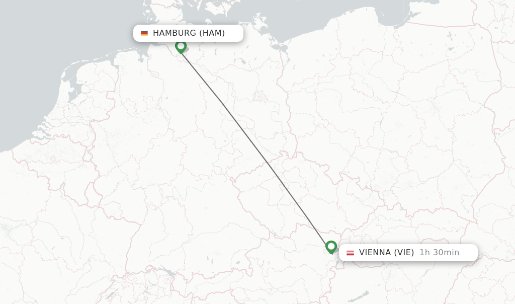 Direct (nonstop) flights from Hamburg to Vienna schedules
