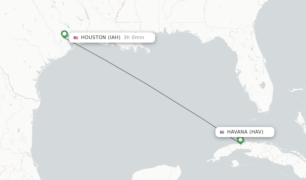 Direct (nonstop) flights from Havana to Houston schedules