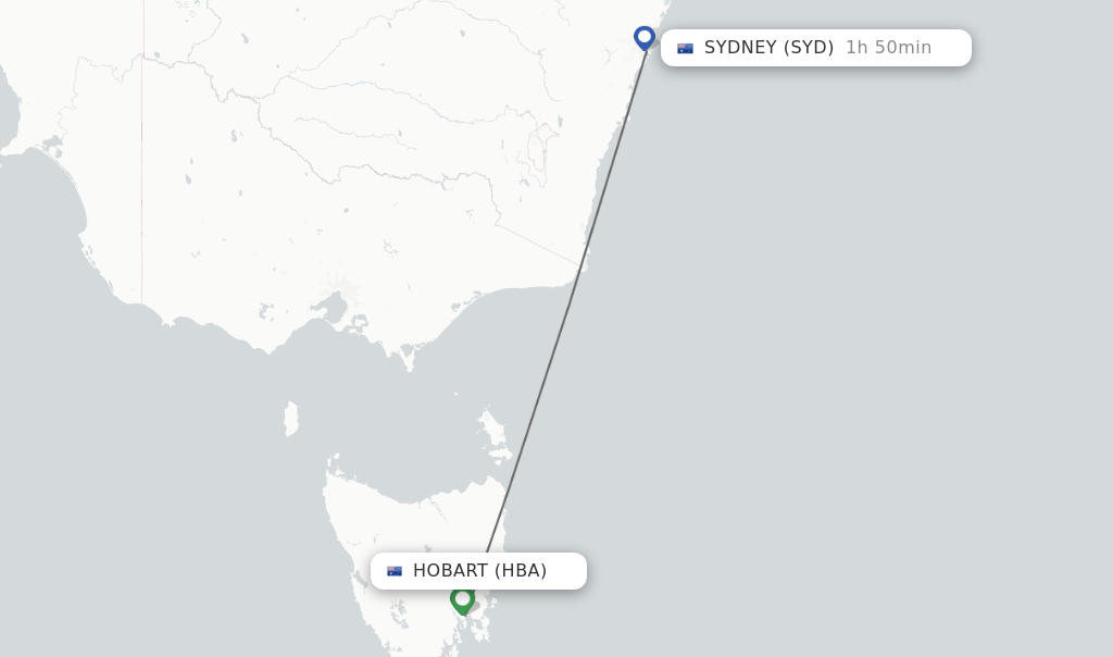 Direct (nonstop) flights from Hobart to Sydney schedules