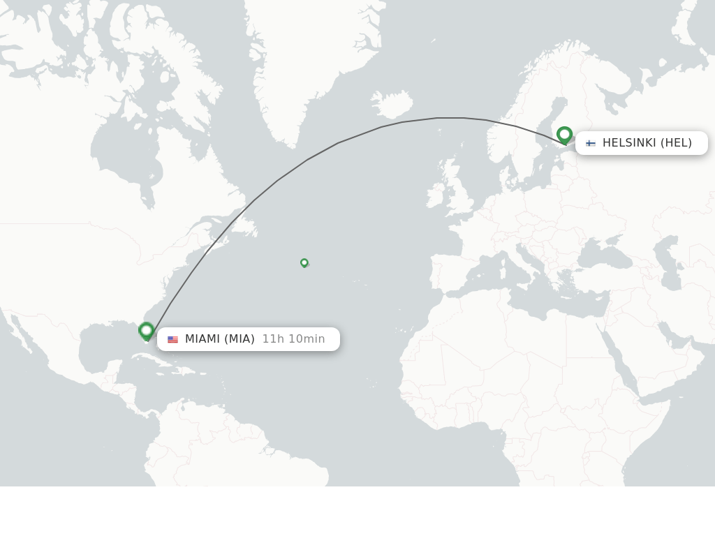 Direct (nonstop) flights from Helsinki to Miami schedules