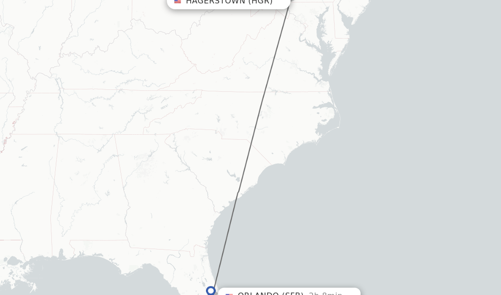 Direct (nonstop) flights from Hagerstown to Orlando schedules
