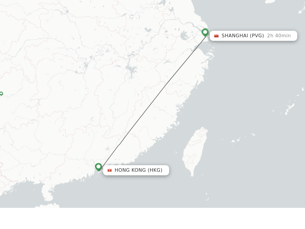 Direct (nonstop) flights from Hong Kong to Shanghai schedules