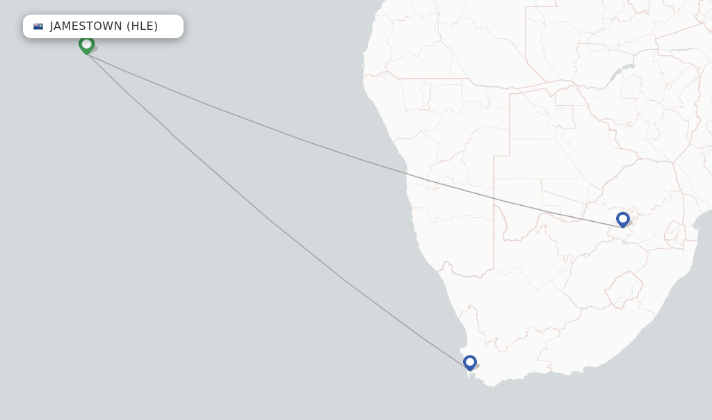 Airlink (South Africa) flights from Jamestown, HLE