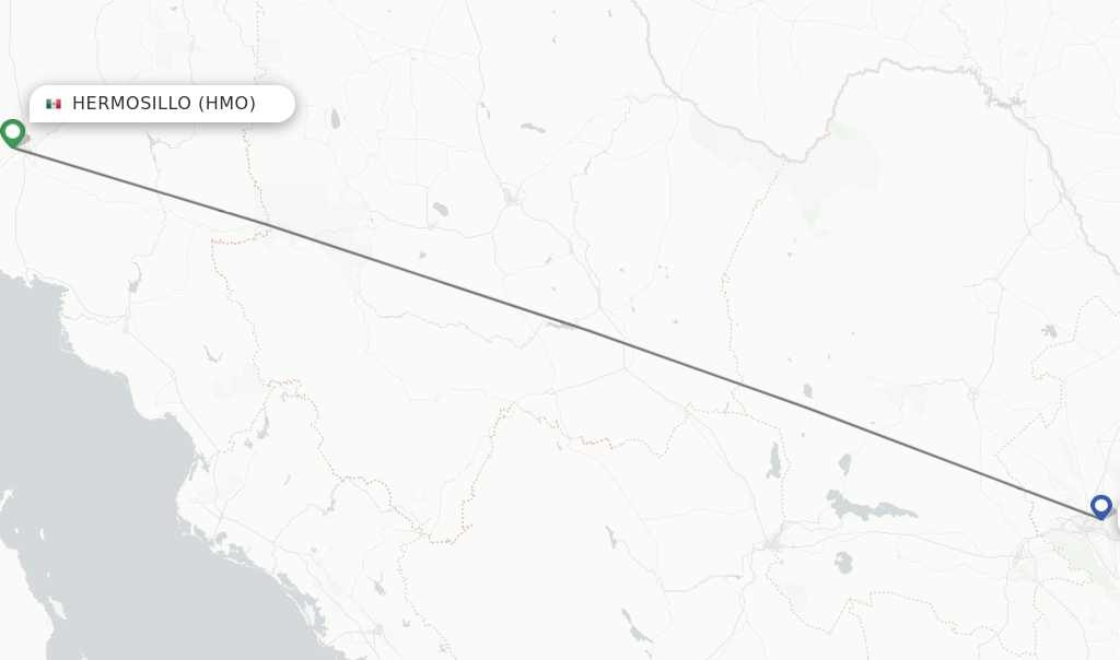 Direct (nonstop) flights from Hermosillo to Monterrey schedules