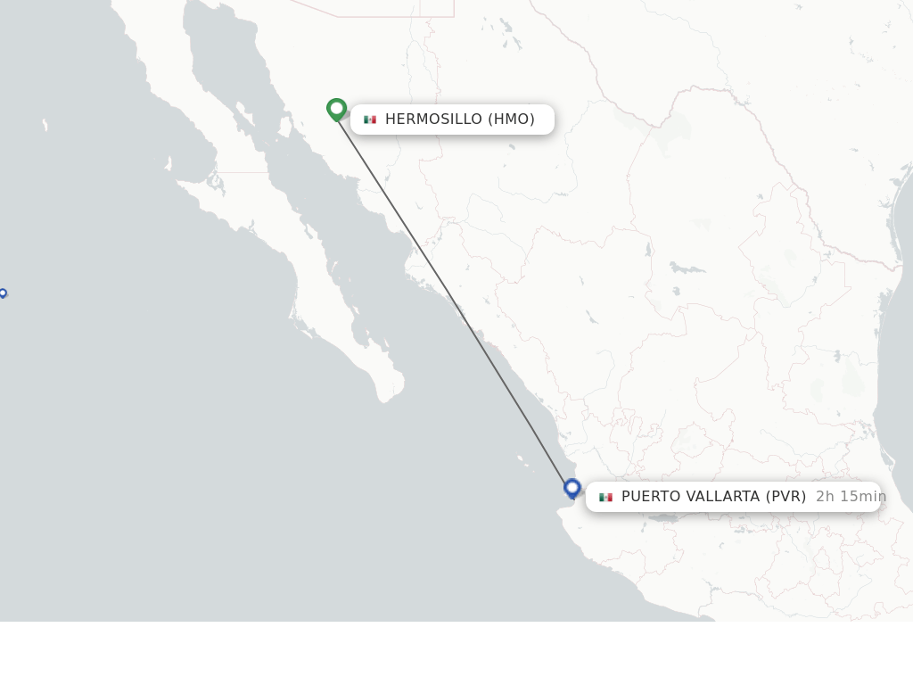 Direct (nonstop) flights from Hermosillo to Puerto Vallarta