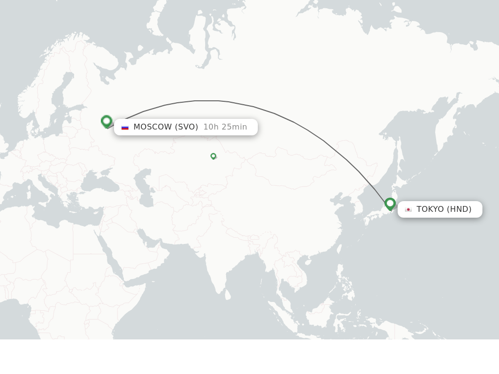 Direct (nonstop) flights from Tokyo to Moscow schedules
