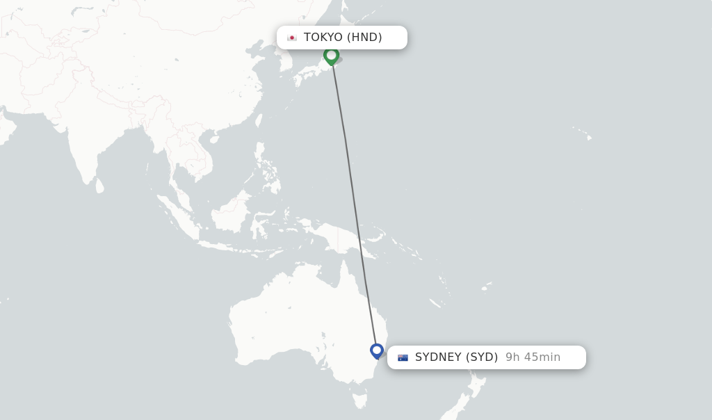 Direct (nonstop) flights from Tokyo to Sydney schedules