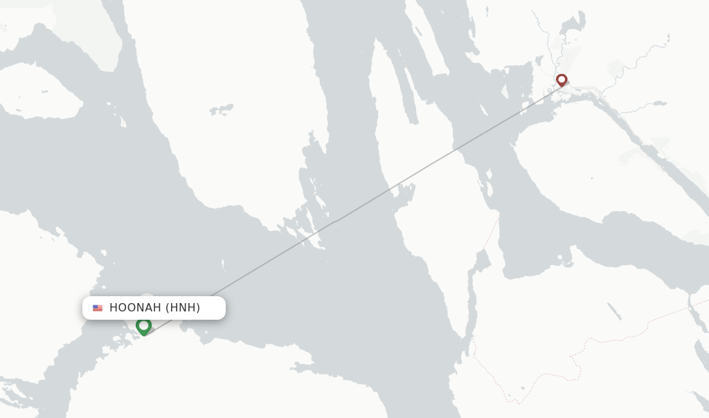 Direct (nonstop) flights from Hoonah Airport (HNH)