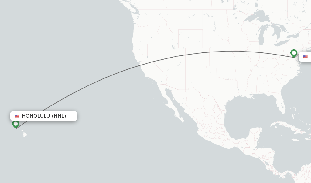 Direct (nonstop) flights from Honolulu to Dulles schedules