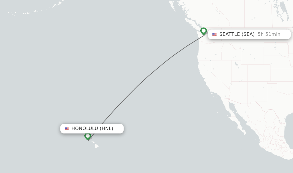 Direct (nonstop) flights from Honolulu to Seattle schedules