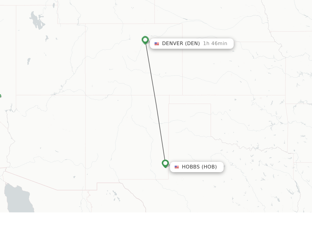 Direct (nonstop) flights from Hobbs to Denver schedules